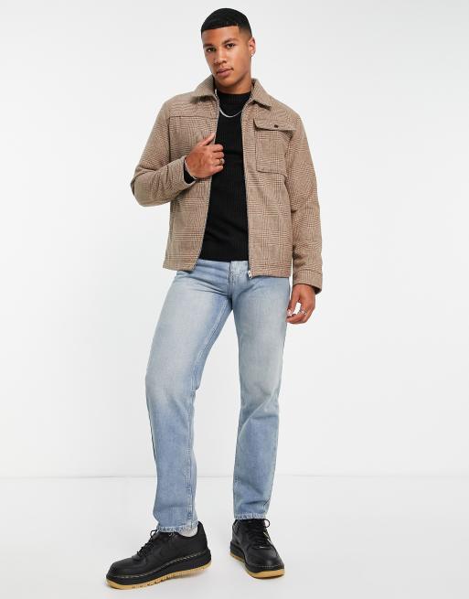 Jack & Jones Originals - Giacca harrington in lana beige con tasca, 3 di 4