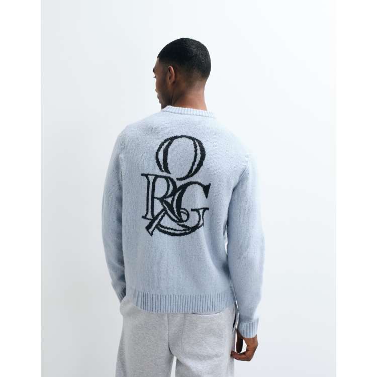Jack & Jones originals graphic backprint jacquard knit jumper in
