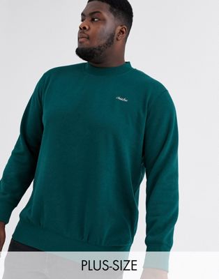 Jack & Jones – Originals – Grön sweatshirt med sänkt axelsöm och logga