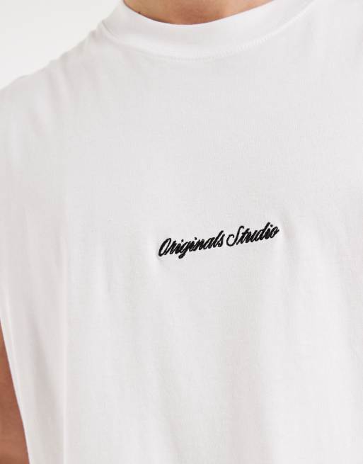Jack & Jones - Originals - Hemdje met logo op de voorkant in wit, 5 van 5