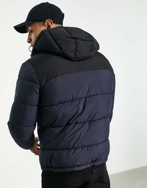 Jack & Jones Originals hooded puffer jacket in navy, 3 of 4