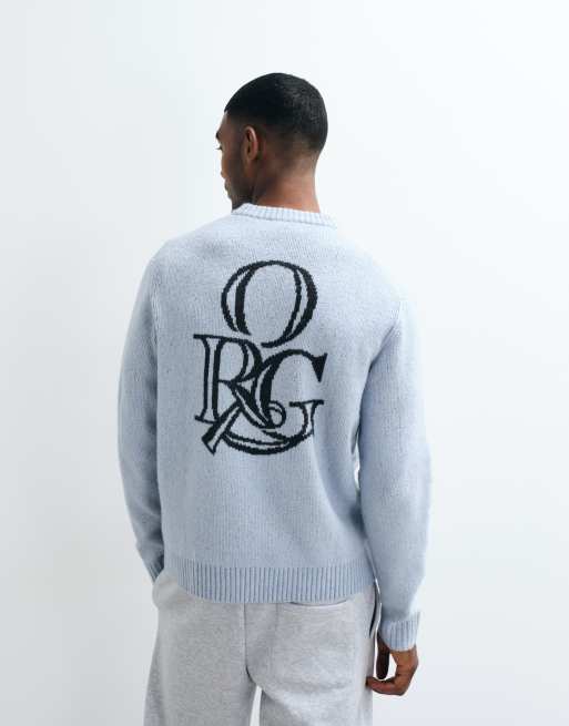Jack & Jones Originals jacquard knit sweater in pale blue | ASOS