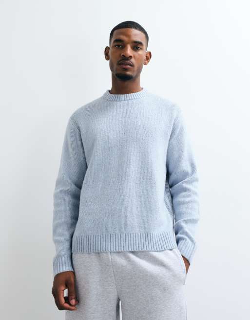 Jack & Jones Originals jacquardstickad tröja i ljusblått, 3 av 5