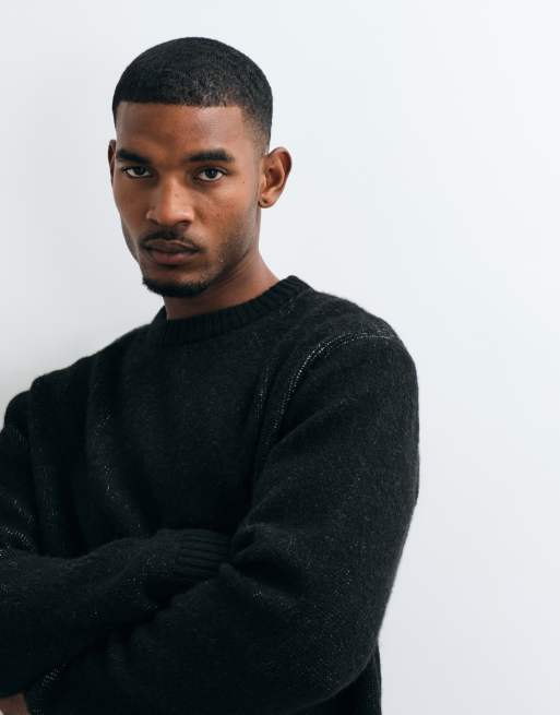 Jack & Jones Originals jacquardstrikket trøje i sort, 5 af 5