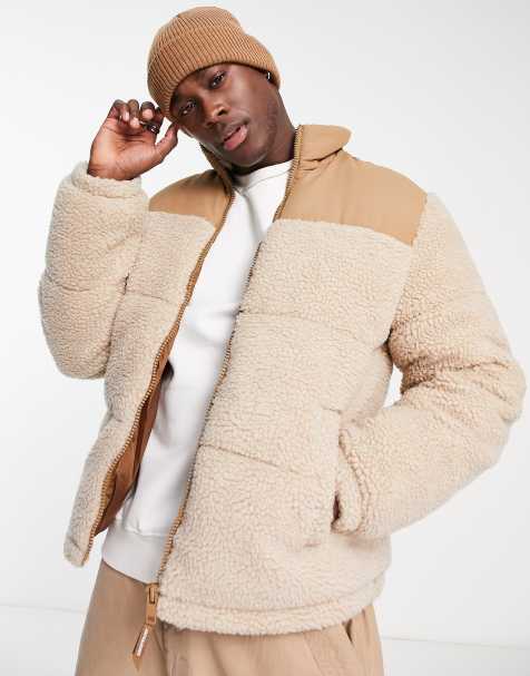 Jack & Jones – Originals – Jasnobeżowa ocieplana kurtka z miśka - view 1