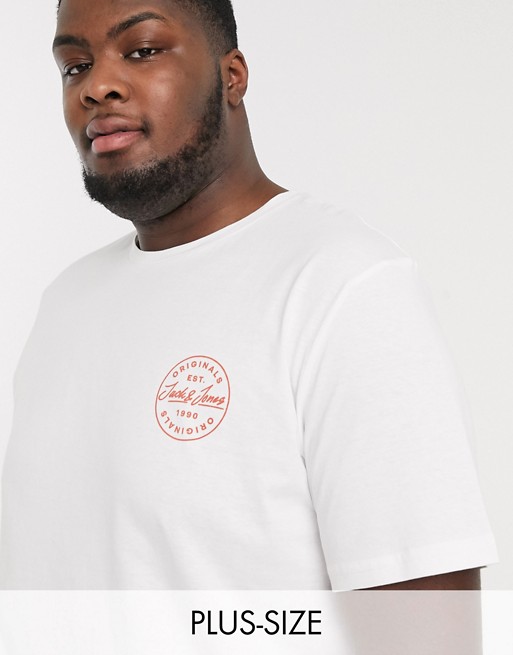 Jack & Jones Originals large graphic logo t-shirt in white