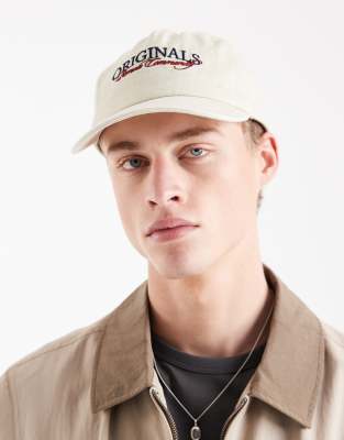 Jack & Jones Originals Logo Cap In Brown