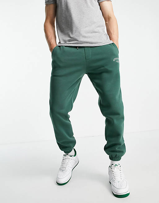 Jack & Jones Originals loose fit joggers with small logo in green