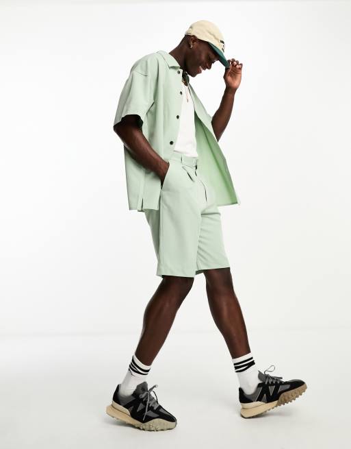 Jack & Jones Originals loose fit smart short in grey co-ord 
