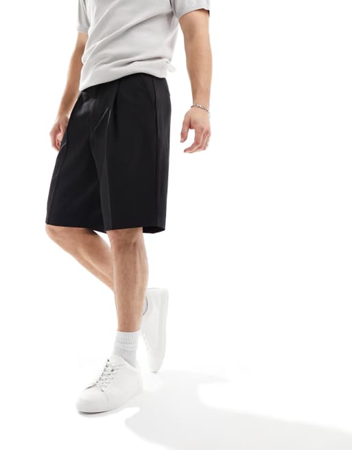 Jack & Jones Originals loose fit smart shorts in black