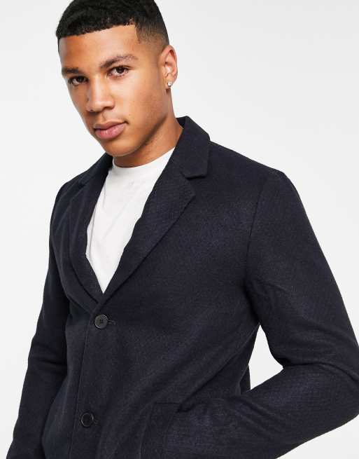 Jack & Jones Originals - Manteau en imitation laine - Bleu marine | ASOS