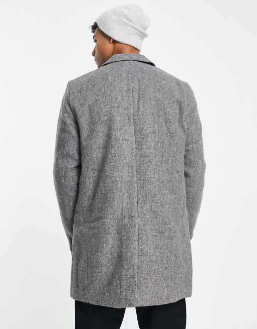 Jack & Jones Originals – Mantel in hellgrauer Wolloptik , 2 von 4