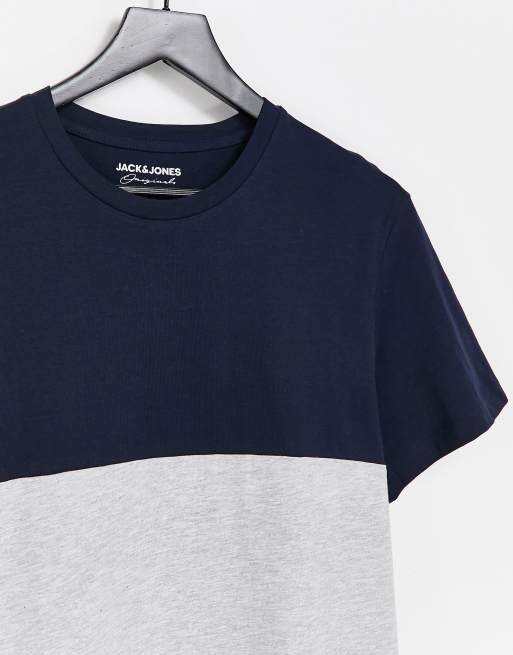 Jack & Jones – Originals – Marinblå blockfärgad t-shirt , 3 av 4