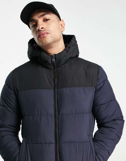 Jack & Jones Originals – Marinblå pufferjacka med huva, 4 av 4