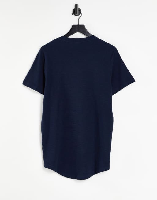 Jack & Jones – Originals – Marinblå t-shirt med textur, del av set, 2 av 4