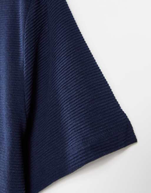 Jack & Jones – Originals – Marinblå t-shirt med textur, del av set, 3 av 4