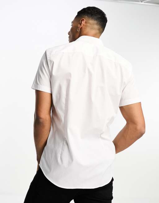 Jack & Jones Originals - Net overhemd met korte mouwen in wit, 2 van 4