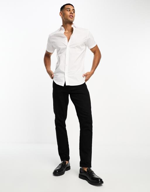 Jack & Jones Originals - Net overhemd met korte mouwen in wit, 4 van 4