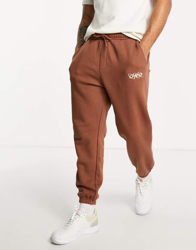 Jack & Jones Originals ORG oversized sweatpants in brown