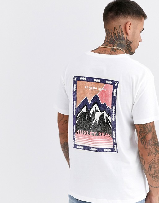 Jack & Jones Originals over sized back graphic t-shirt in white