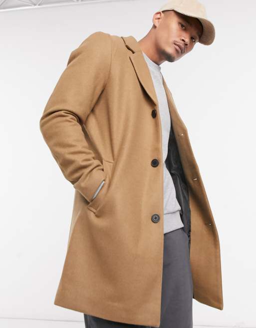 Jack Jones Originals overcoat in camel