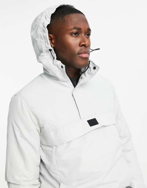 Jack & Jones Originals overhead windbreaker in light grey | ASOS