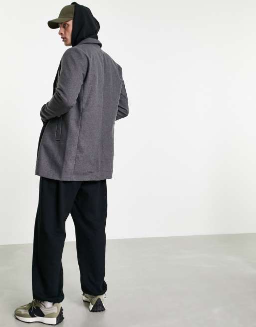 Jack & Jones - Originals - Overjas van wolmix in lichtgrijs, 2 van 4