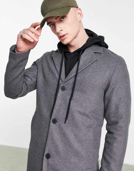 Jack & Jones - Originals - Overjas van wolmix in lichtgrijs, 3 van 4
