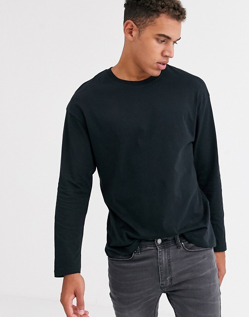 Jack & Jones Originals oversize fit long sleeve t-shirt in black