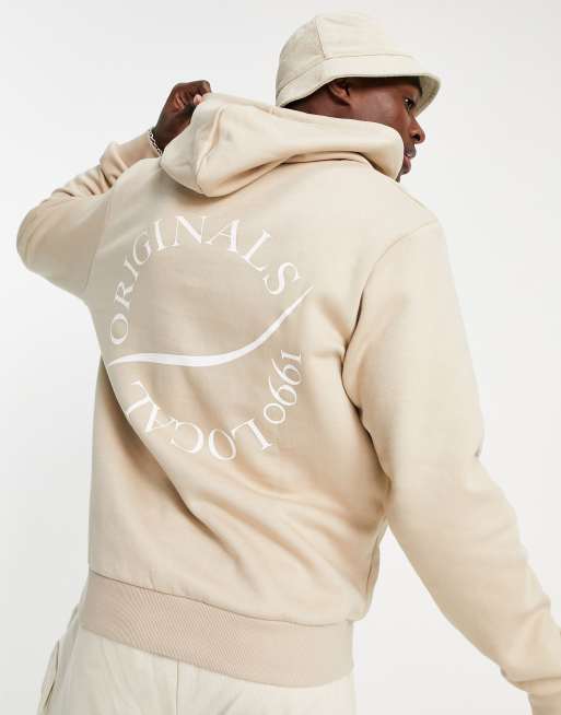 Jack and jones beige hoodie sale