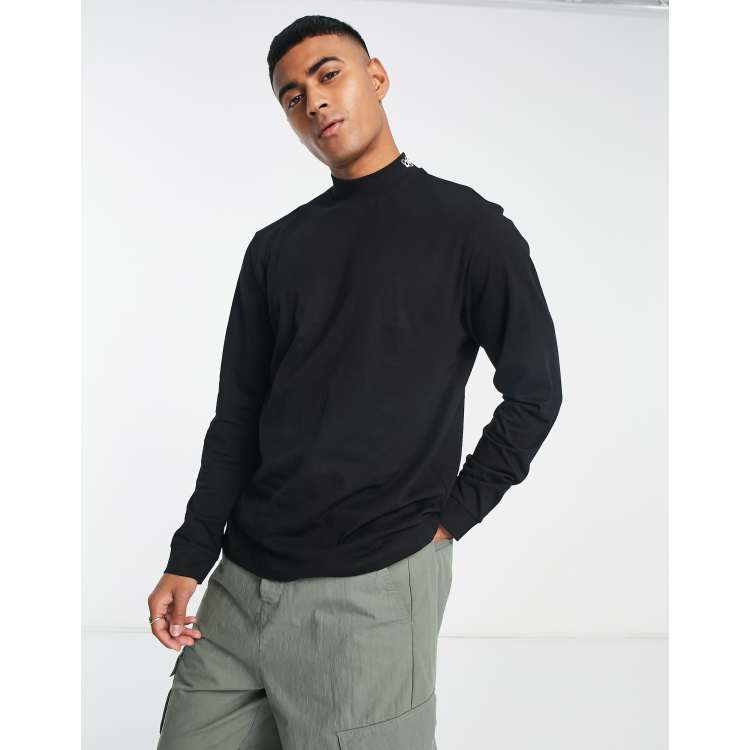 Jack & Jones Originals oversize mock neck long sleeve t-shirt in