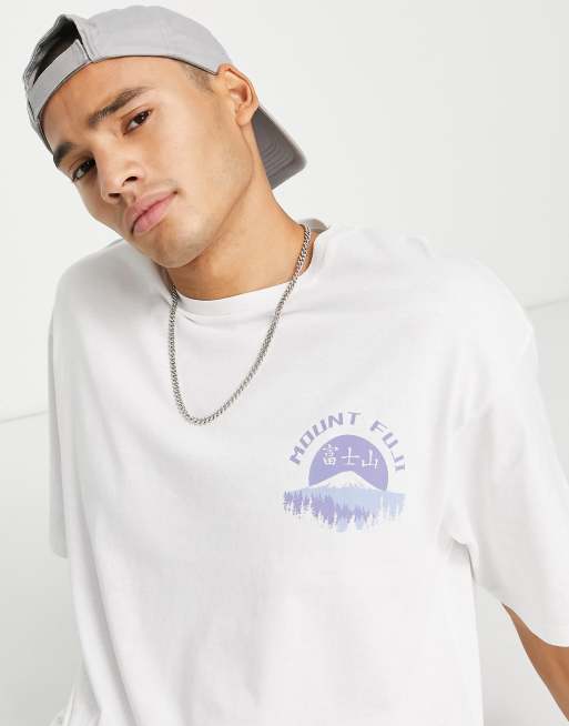 Jack & Jones Originals – Oversize-T-Shirt in Weiß mit Bergprint, 3 von 4