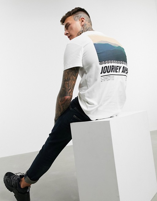 Jack & Jones Originals oversized back print t-shirt in white
