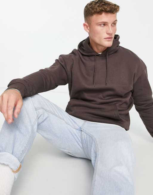 Jack & Jones Originals oversized hoodie in chocolate