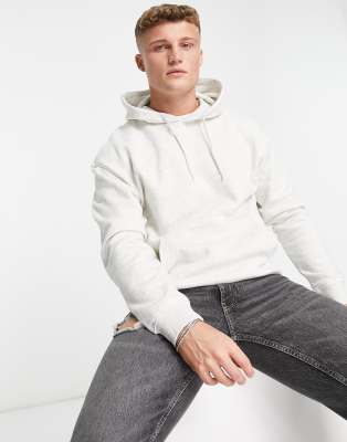 Jack & Jones Originals Oversized Hoodie In White Melange