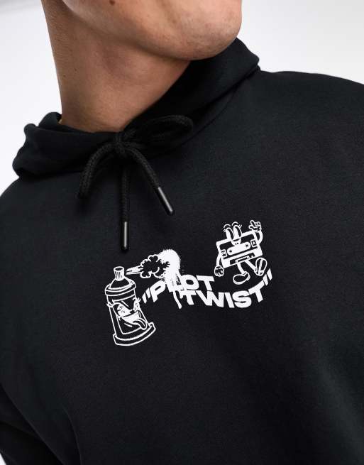 Jack & Jones Originals oversized hoodie with chaos back print in black, 3 of 4
