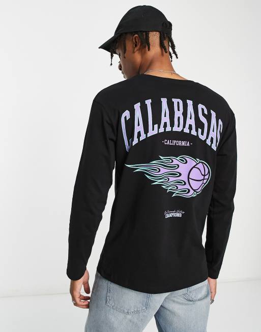 Jack Jones Originals oversized long sleeve t shirt with Calabasas back print in black ASOS