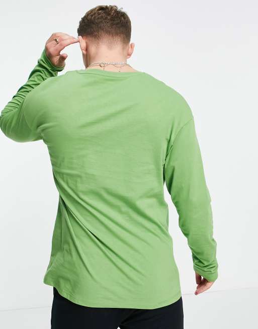 Jack & Jones Originals oversized long sleeve top with Colorado print in green, 2 of 4