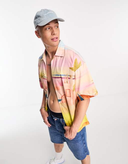 Beach print hot sale shirts