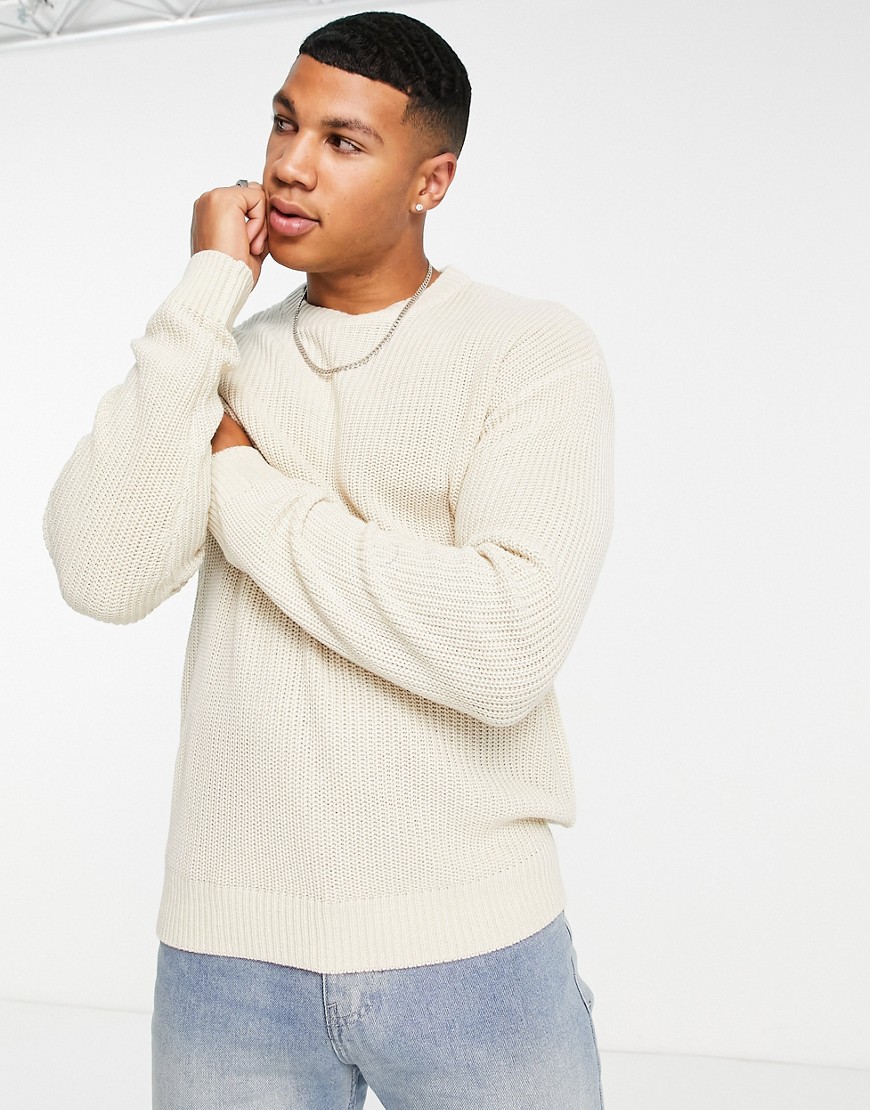tij eeuwig Buitenshuis Jack & Jones Originals Ribbed Sweater In Ecru-white | ModeSens