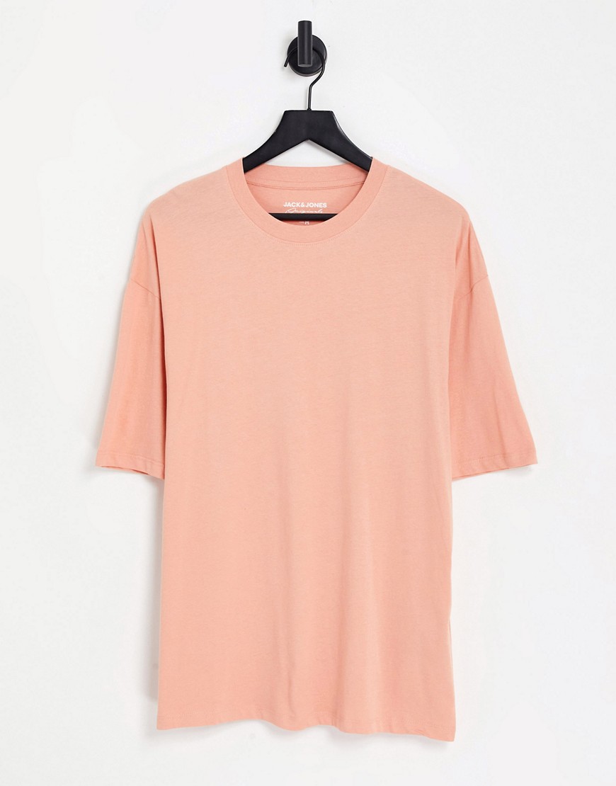 Jack & Jones Originals oversized t-shirt in coral-Pink