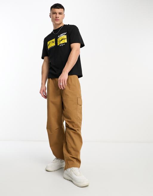 Jack & Jones Originals - Oversized T-shirt med kunstprint på ryggen i sort, 4 af 4