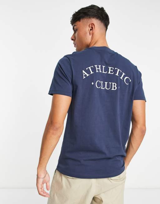 Jack & Jones Originals - Oversized T-shirt met athletic-print op de achterkant in marineblauw
