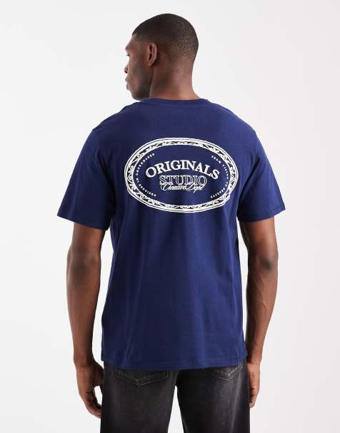 Jack & Jones Originals - Oversized T-shirt met print op de achterkant in blauw - view 1