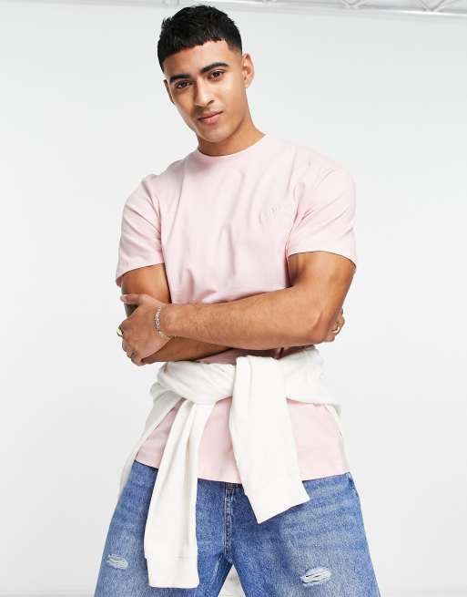 Jack & Jones Originals oversized t-shirt with athletic embroidery in pink , 3 of 4