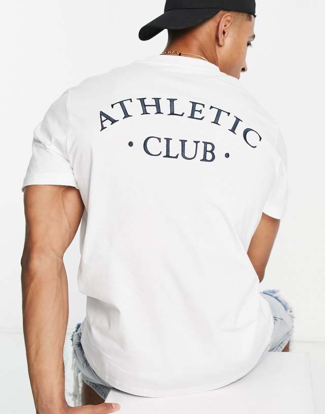 Jack & Jones Originals oversized t-shirt with athletic embroidery in white