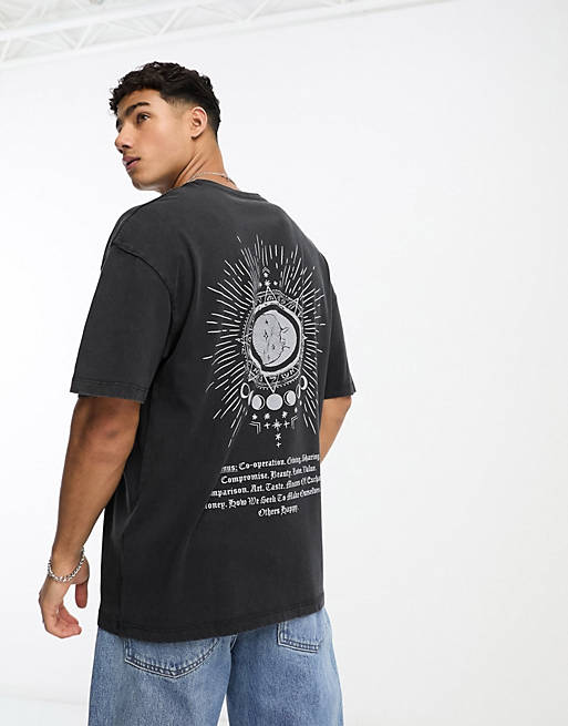 Jack & Jones Originals oversized t-shirt with celestial back print in ...