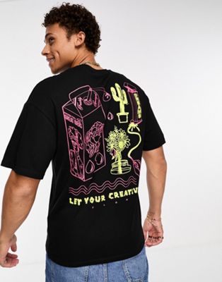 Jack & Jones Originals oversized t-shirt with creativity back print in black