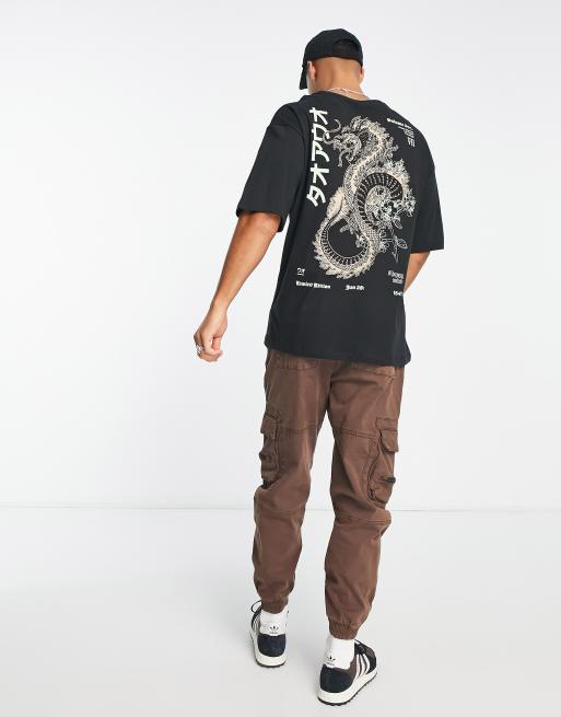 Tall Dragon Oversized Back Print T-shirt