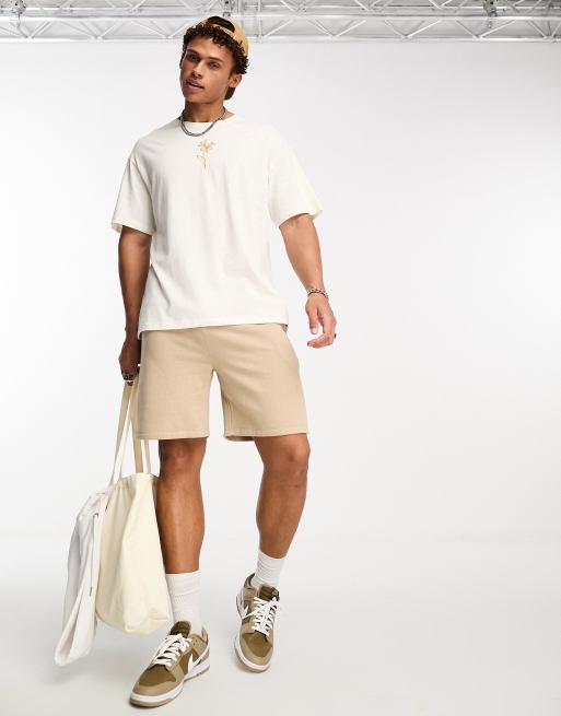 Jack & Jones Originals oversized t-shirt with flower embroidery in white, 3 of 4